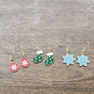 Handmade Festive Holiday Earrings Set